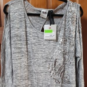 HD Gray/Silver Long Sleeve Sweater